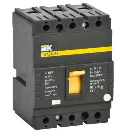 Выключатель автоматический ВА88-33 3Р 125А 35кА, IEK SVA20-3-0125