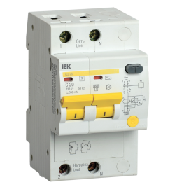 Автомат дифференциальный АД12S 2Р 20А 300мА, IEK MAD13-2-020-C-300