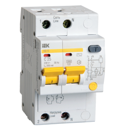 Автомат дифференциальный АД12 2Р 25А 300мА, IEK MAD10-2-025-C-300