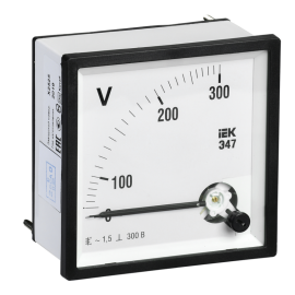 Вольтметр Э47 300В кл. точн. 1,5 96х96мм, IEK IPV20-6-0300-E