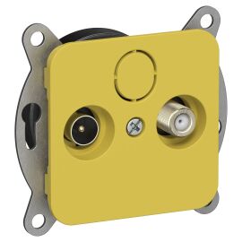 FLITE Розетка 2-местная TV+SAT экранированная оконечная РТВс-2-1-1-ФлЖК желтый карри IEK