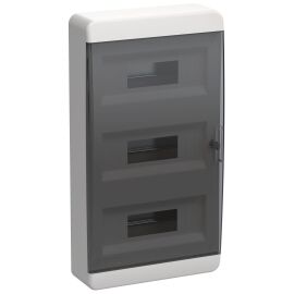 TEKFOR Корпус пластиковый ЩРН-П-36 IP41 черная прозрачная дверь IEK
