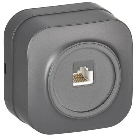 GLORY Розетка для открытой установки компьютерная RJ45 кат.5E РК10-ХСм сталь матовый IEK