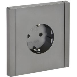 FORTE&PIANO Розетка 1-местная с заземлением с защитными шторками винтовое крепление 16А FP515 сталь 