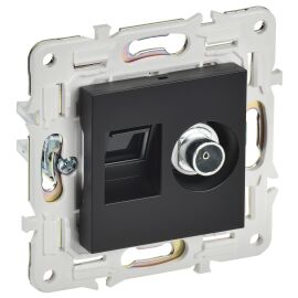 SKANDY Розетка двойная TV+RJ45 кат.6 SK-A15Bl черный IEK