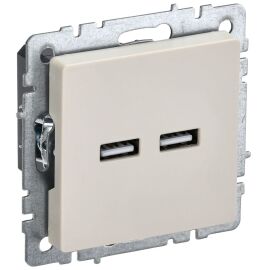 BRITE Розетка USB A+A 5В 3,1А РЮ10-1-БрКр бежевый IEK
