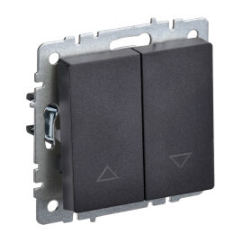 Выключатель жалюзи, 10А, ВС10-1-5-БрЧ, черный, IEK BR-V15-0-10-K02