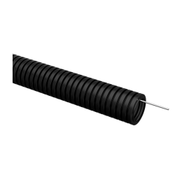 Труба гофрированная ПВХ с протяжкой, d32мм, уп.25м, черная, IEK ET-TG21-121-032-025-K02