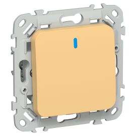 FLITE Выключатель 1-клавишный проходной с индикацией 10А ВС61-1-1-ФлЗ золотарник IEK