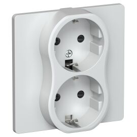 FLITE Розетка 2-местная с заземлением с защитными шторками безвинтовое крепление 16А РСш12-1-К-ФлЖ ж