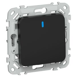 FLITE Выключатель 1-клавишный 2-полюсный проходной с индикацией 10А ВС6/21-1-1-ФлЧ черный IEK