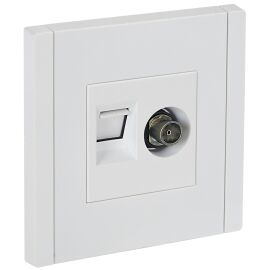 FORTE&PIANO Розетка двойная TV+RJ45 кат.6 FP237 белый IEK