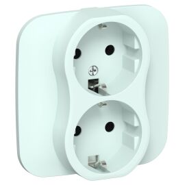 FLITE Розетка 2-местная с заземлением без защитных шторок безвинтовое крепление 16А РС12-1-А-ФлХЛ хо