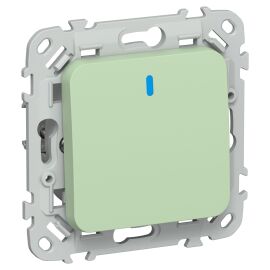 FLITE Выключатель 1-клавишный проходной с индикацией 10А ВС61-1-1-ФлФ фисташковый IEK