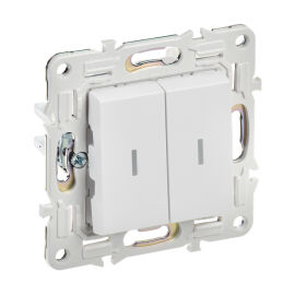 Выключатель 2-клавишный с индикацией, 10А, SK-V09W, белый, SKANDY IEK SK-V20-1-10-K01