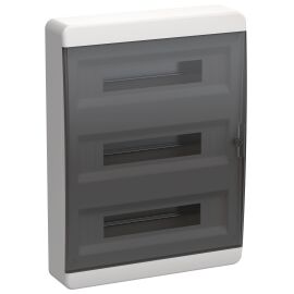 TEKFOR Корпус пластиковый ЩРН-П-54 IP41 черная прозрачная дверь IEK