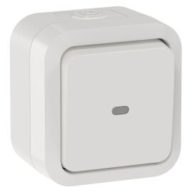 TORS Переключатель одноклавишный с индикацией 10А IP55 TS302 белый IEK