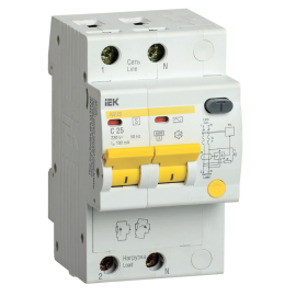 Автомат дифференциальный АД12S 2Р 25А 100мА, IEK MAD13-2-025-C-100