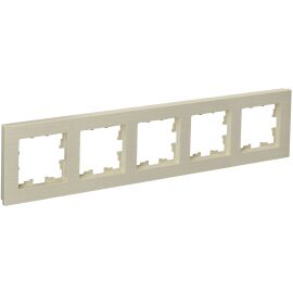 BRITE Рамка 5-местная РУ-5-Бр бежевый рифленый IEK