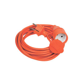 Удлинитель с вилкой и розеткой, 2Р+РЕ/10м, 3х1,0 мм2, IP44, оранжевый, IEK WUP10-10-K09-44