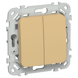 FLITE Выключатель 2-клавишный кнопочный 10А ВС12-2-0-ФлШм шамуа IEK