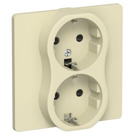 FLITE Розетка 2-местная с заземлением с защитными шторками безвинтовое крепление 16А РСш12-1-К-ФлН н