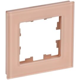 BRITE Рамка 1-местная РУ-1-2-БрП стекло персиковый матовый IEK