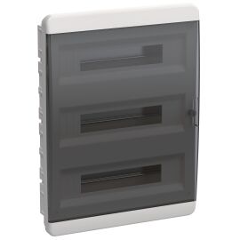 TEKFOR Корпус пластиковый ЩРВ-П-54 IP41 черная прозрачная дверь IEK