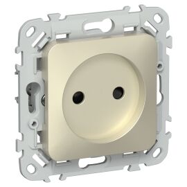FLITE Розетка без заземления с защитными шторками 10А РСш01-0-ФлШ шампань IEK