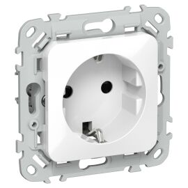 FLITE Розетка с заземлением с защитными шторками 16А РСш11-0-ФлБ белый IEK