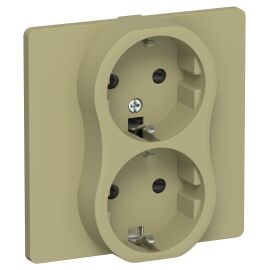 FLITE Розетка 2-местная с заземлением с защитными шторками безвинтовое крепление 16А РСш12-1-К-ФлО о