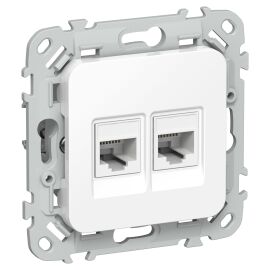 FLITE Розетка 2-местная RJ45/RJ11 категория 5Е/3 UTP РКТ5е/3-2-0-ФлБ белый IEK
