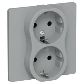 FLITE Розетка 2-местная с заземлением без защитных шторок 16А РС12-0-К-ФлС серый IEK