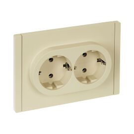 FORTE&PIANO Розетка 2-местная с заземлением без защитных шторок безвинтовое крепление 16А FP424 вани