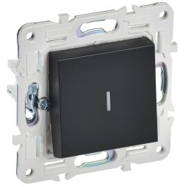 SKANDY Выключатель 1-клавишный проходной с индикацией 10А SK-V08Bl черный IEK