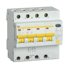 Автомат дифференциальный АД14S 4Р 25А 100мА, IEK MAD13-4-025-C-100