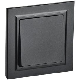 BRITE Выключатель 1-клавишный 10А в сборе ВСР10-1-0-БрЧ черный IEK