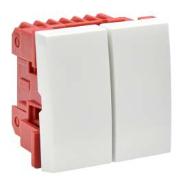 Выключатель двухклавишный ВК1-22-00-П "ПРАЙМЕР", 2 модуля, белый, IEK CKK-40D-VD2-K01