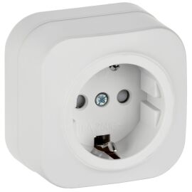 GLORY Розетка 1-местная для открытой установки с заземлением с защитными шторками 16А РСш20-3-ХБм бе