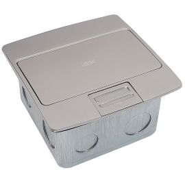 PRIMER Лючок с откидной крышкой неукомплектованный на 3 модуля IP42 нержавеющая сталь IEK