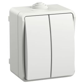 FORS Выключатель 2-клавишный для открытой установки 10А IP54 ВС20-2-0-ФБ белый IEK