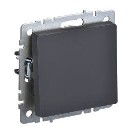 Выключатель 1-клавишный, проходной, 10А, ВС10-1-6-БрГ, графит, IEK BR-V12-0-10-K53