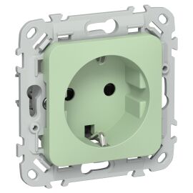 FLITE Розетка с заземлением с защитными шторками 16А РСш11-0-ФлФ фисташковый IEK