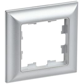 BRITE Рамка 1-местная РУ-1-Бр алюминий/алюминий IEK