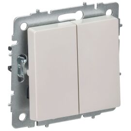 BRITE Выключатель 2-клавишный перекрестный 10А ВС10-2-3-БрЖ жемчуг IEK