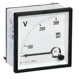 Вольтметр Э47 300В кл. точн. 1,5 72х72мм, IEK IPV10-6-0300-E