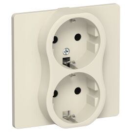 FLITE Розетка 2-местная с заземлением без защитных шторок безвинтовое крепление 16А РС12-1-К-ФлСл сл