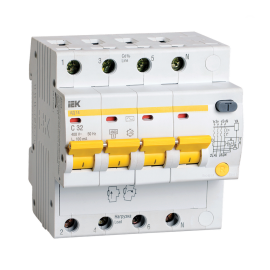 Автомат дифференциальный АД14 4Р 32А 100мА, IEK MAD10-4-032-C-100