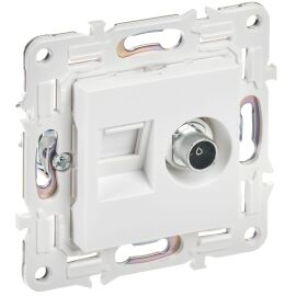 SKANDY Розетка двойная TV+RJ45 кат.6 SK-A15W арктический белый IEK