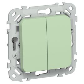 FLITE Выключатель 2-клавишный 10А ВС12-1-0-ФлФ фисташковый IEK